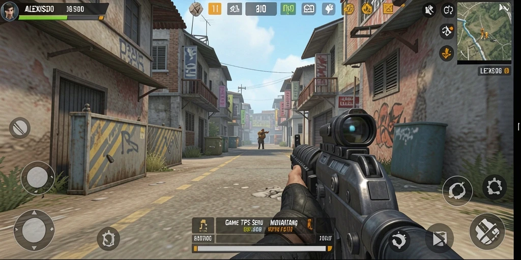 Tampilan gameplay seru ALEXIS500 dengan aksi mendebarkan.