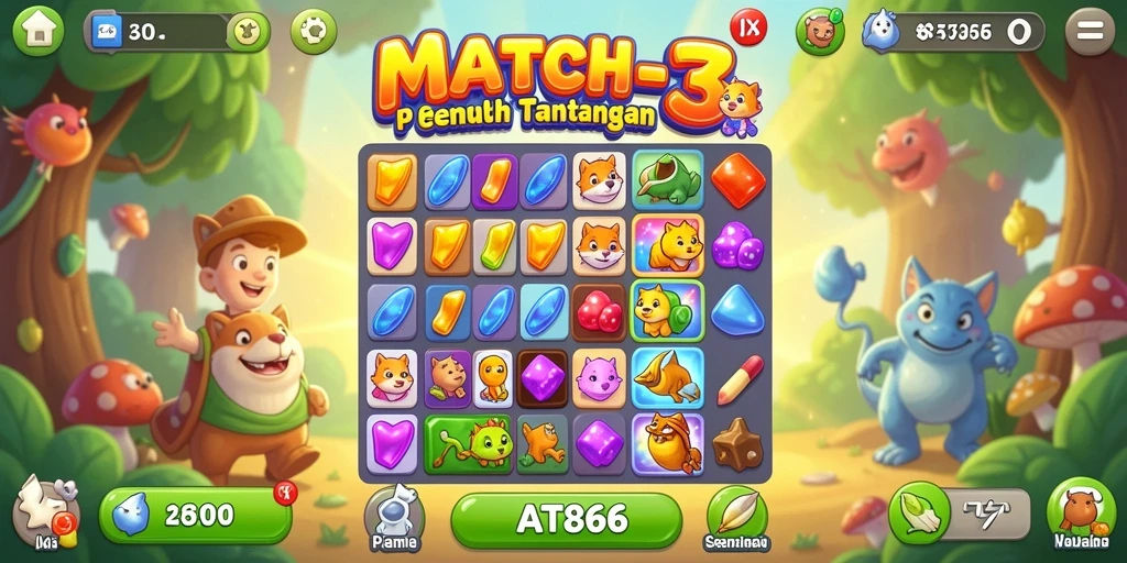 Tampilan gameplay AT866 yang menarik dan penuh warna.