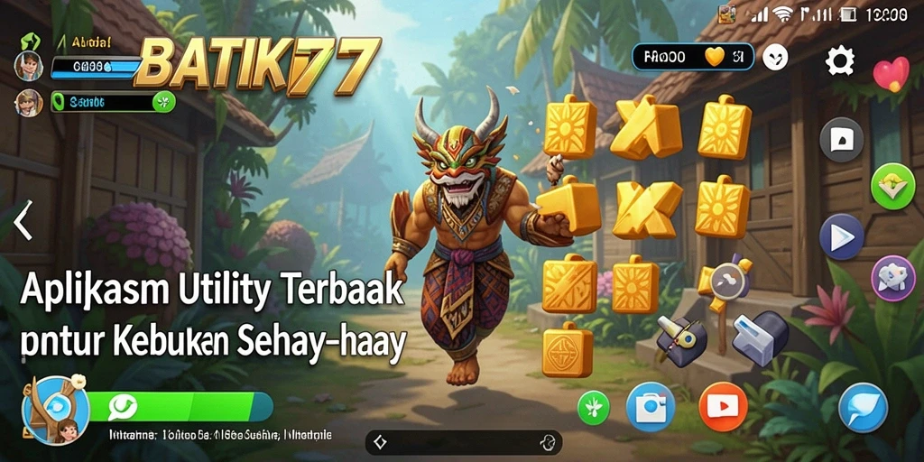 Screenshot utama BATIK77 dengan tampilan fitur-fitur Utility.