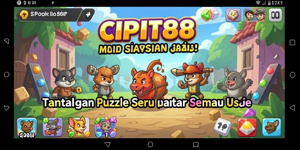 Tampilan menarik gameplay puzzle yang menantang dan seru.