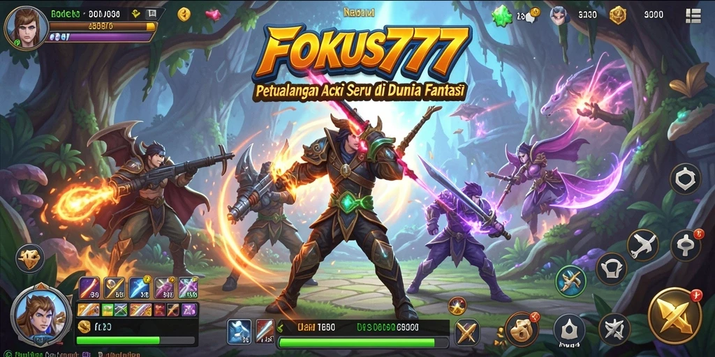 Screenshot menampilkan aksi mendebarkan dalam gameplay FOKUS777.