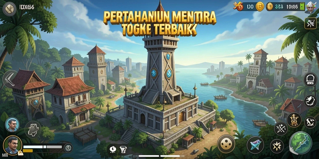 Tampilan gameplay menakjubkan di IDX66 Tower Defense.