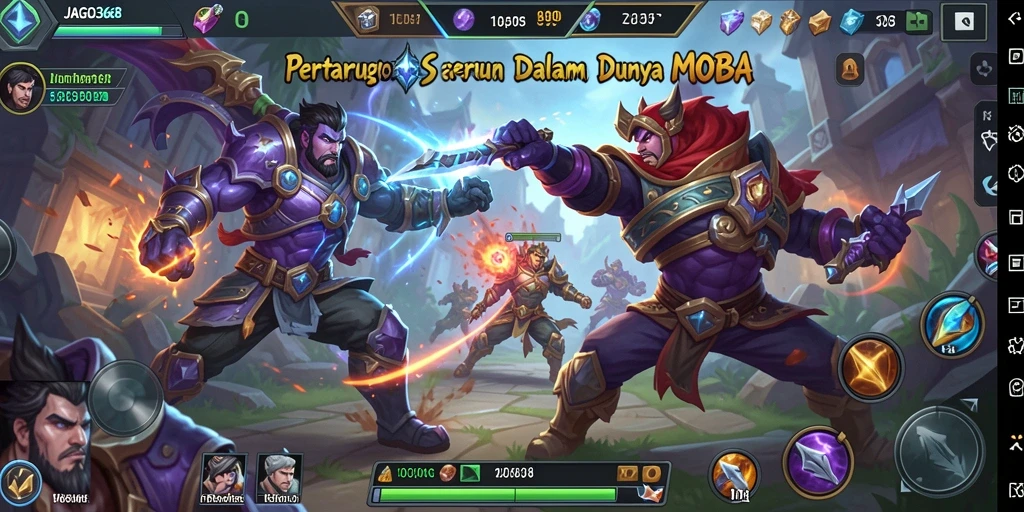 Gameplay seru dalam JAGO368 dengan aksi MOBA yang mendebarkan.